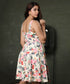Sweetheart Floral Printed Pleated Dress